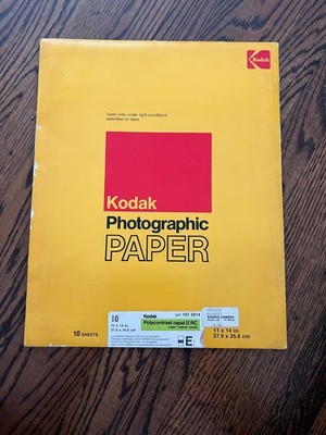 Kodak Photographic  11x14'' Polycontrast Rapid II RC E Paper 10 Sheets New Sealed