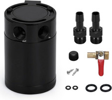 Baffled Oil Catch Can Kit Universal 2 Port Aluminum Oil Separator Reservoir Tank