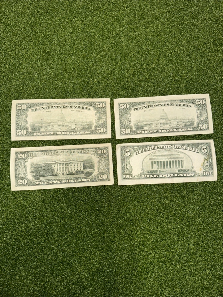 2-$50 1-$20 1-$5 Vintage 1990 1993 1995 Series Bills California Chicago New York - Image 2 of 4