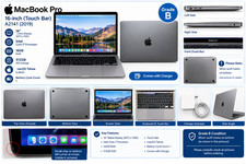 **Apple MacBook Pro A2141 16" 2019 i7 16GB RAM 512GB SSD Touch Bar Grade B**