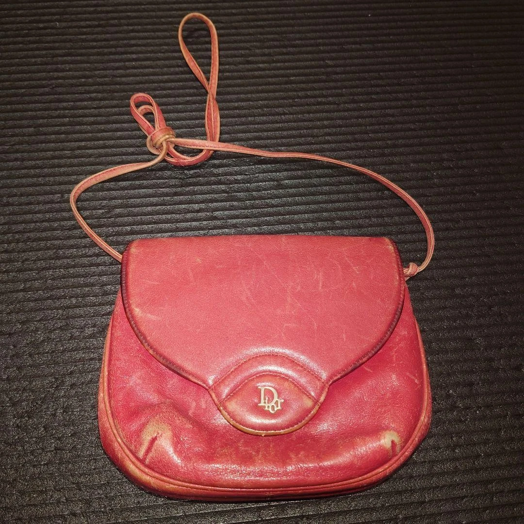 Sac bandoulière cuir Dior authentique vin rouge moyen femme France 117631