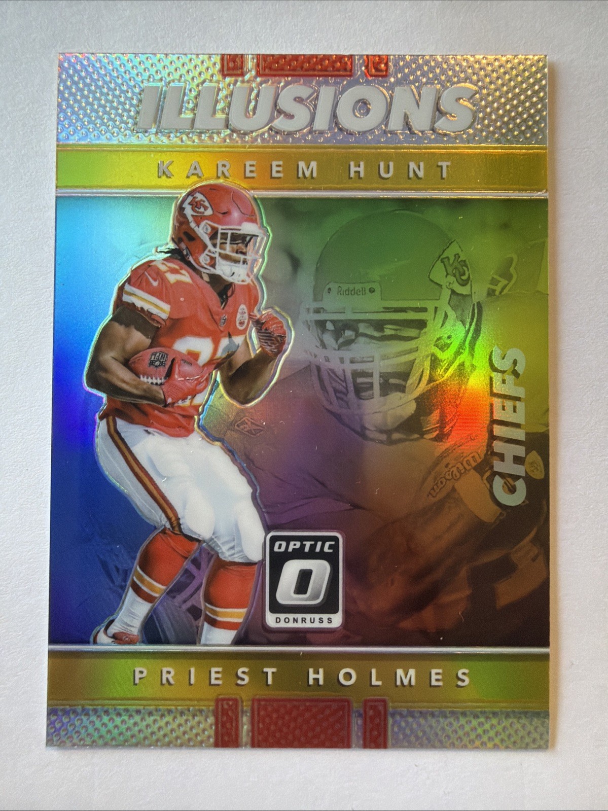 2017 Donruss Optic - Illusions Kareem Hunt, Priest Holmes #3  Prizm