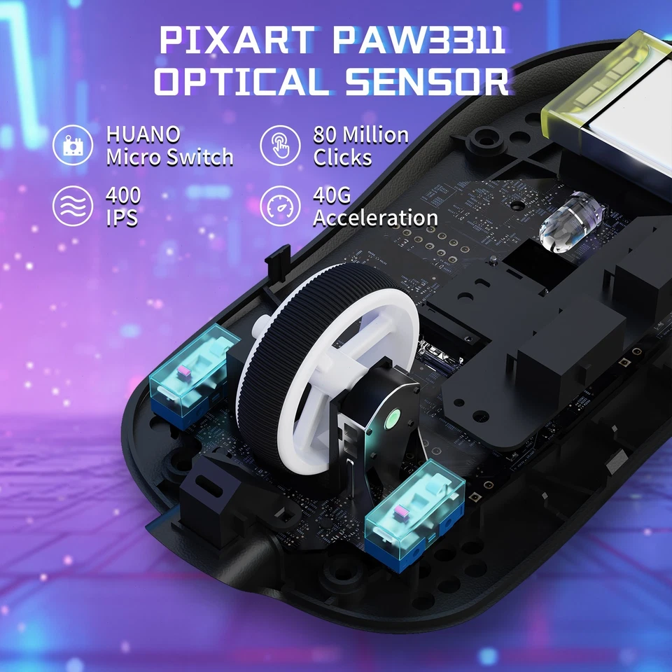 ATTACK SHARK X8SE Wireless Gaming Mouse 25K DPI PAW3311 Lightweight Tri-Modes - Image 4 of 4