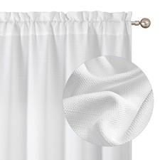 Chyhomenyc White Curtains 96 Inch Length 2 40"W x 96"L Pack of 2 ,