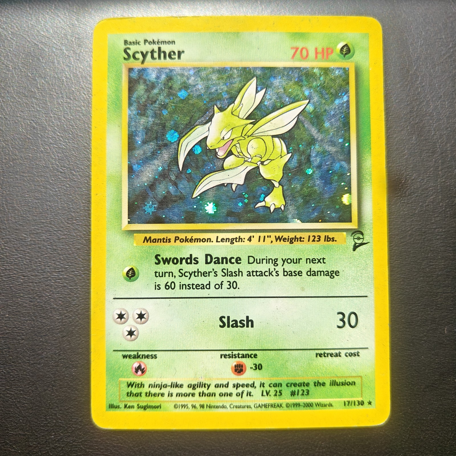 Pokémon TCG: Scyther Holo Base Set 2 17/130
