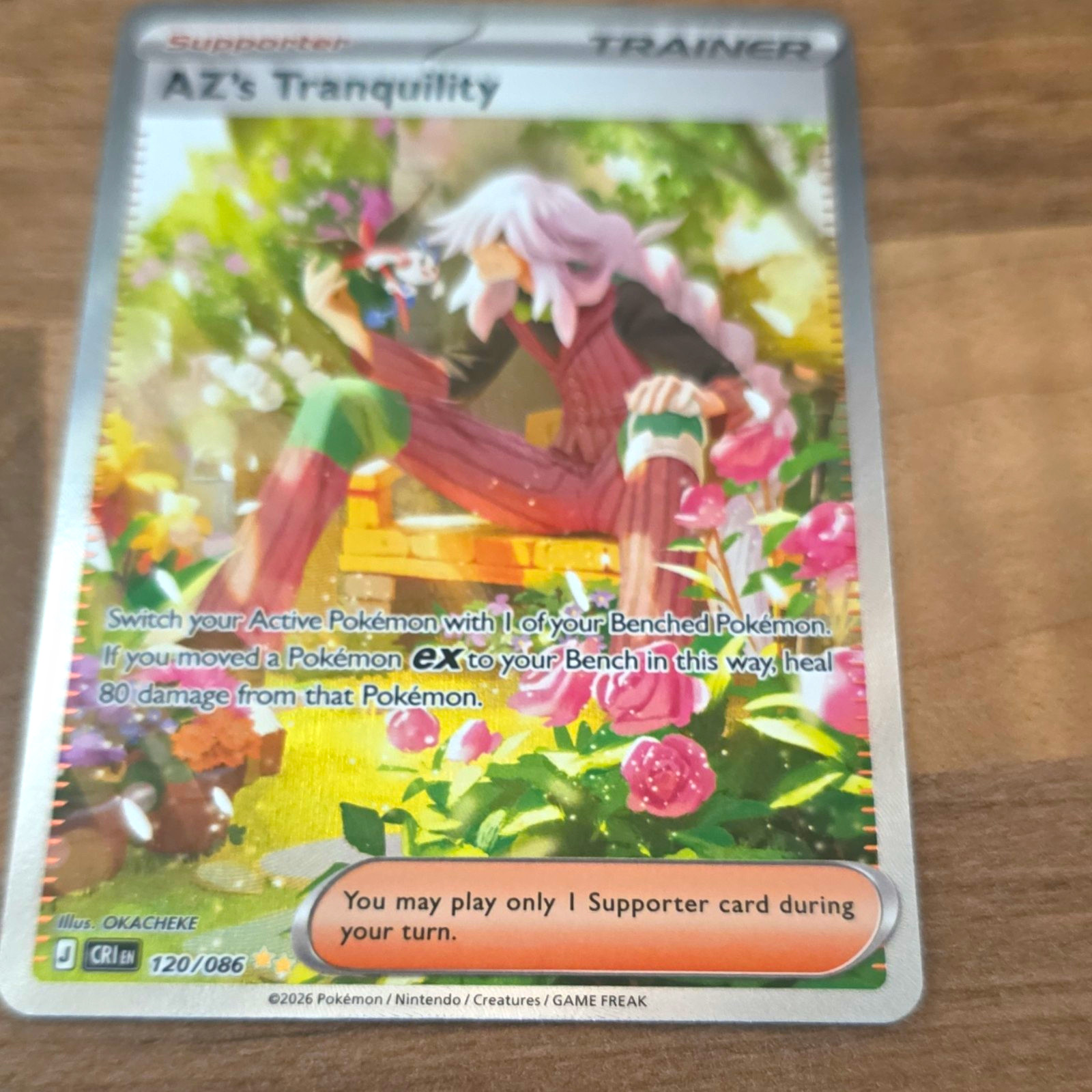 The Pokémon Company AZ's Tranquility 120/086 CR1 Chaos Rising Eng Rare Foil