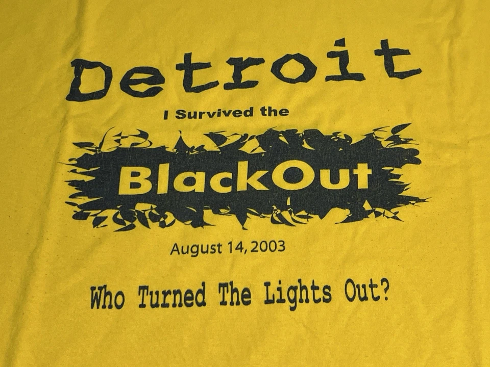 Vintage Detroit T-Shirt I Survived The Black Out 2003 Who Turned The Lights Out - Image 3 of 4
