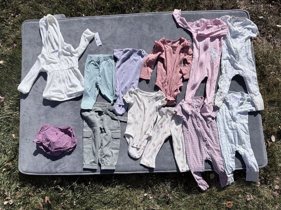 Ropa Bebé: Lote de 12 Piezas Niñas Otoño/Invierno 12 Meses Una Pieza Mameluco Leggings Foto 4 de 4