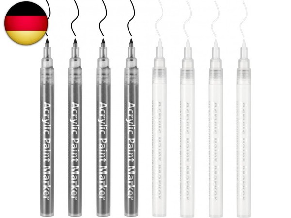 8 StüCk Acrylstifte 0,7 Mm, Permanentmarker, Feine Spitze, FüR Steine, Holz, M-image