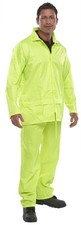 Adults Overall Rain Suit Jacket & Trousers Waterproof Set Mens PVC Rain Coat NEW