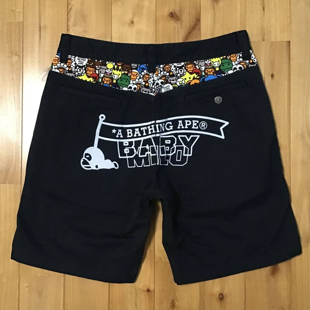 A Bathing Ape Black Cotton Shorts for Men for sale | eBay