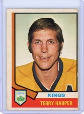 1974-75 O-PEE-CHEE TERRY HARPER #55 LOS ANGELES KINGS AS SHOWN FLAT $1 SHIPPING