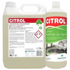 Citrol Concentrated Washing Up Liquid Detergent Lemon Scented 1L Makes 1000L