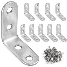 10 Staffe Angolari, 40 × 40 Mm, Staffe Angolari a 90 Gradi, in Acciaio Inox