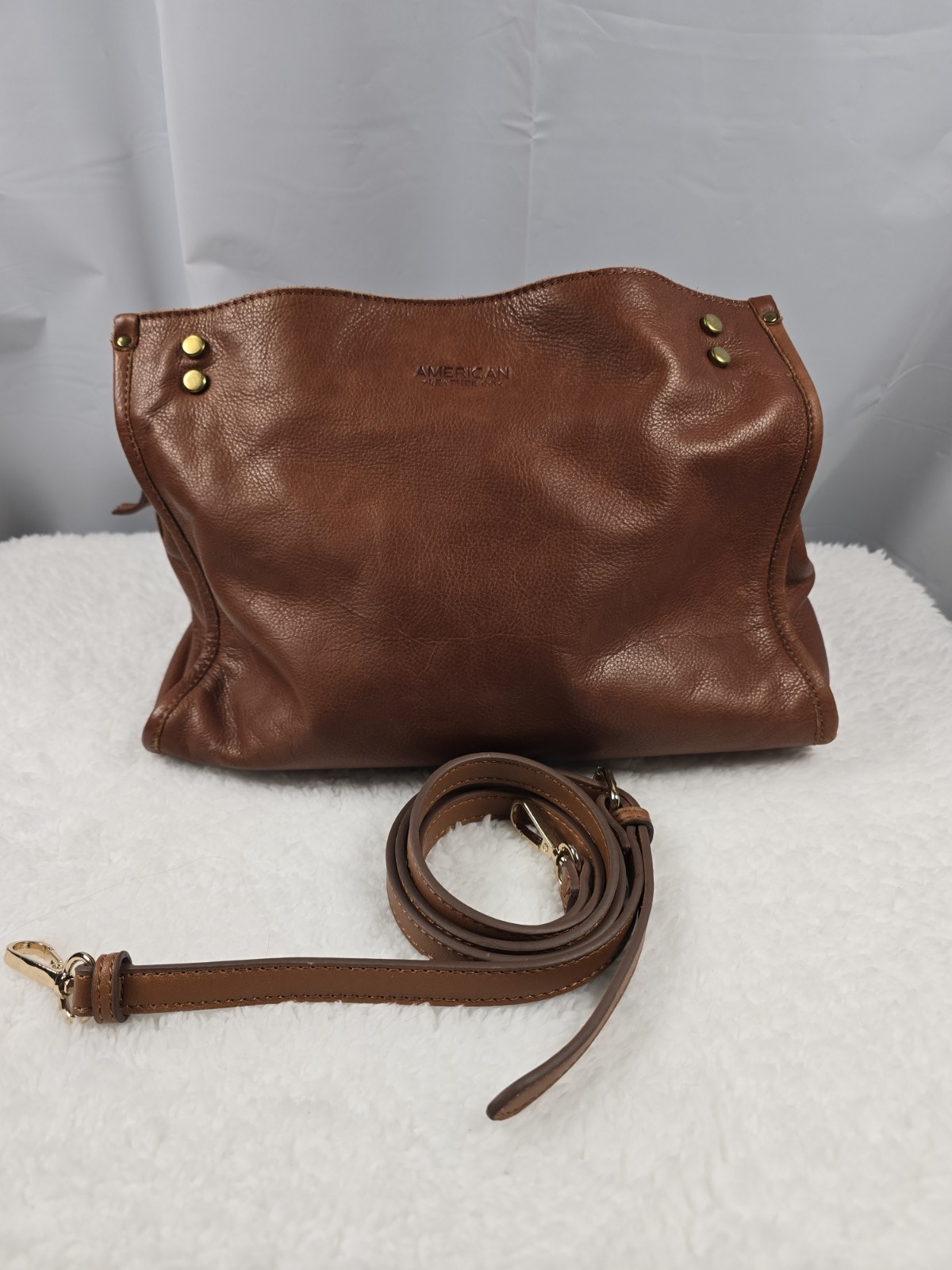 american leather co. lenox triple entry Tote/satchel Bag Brown