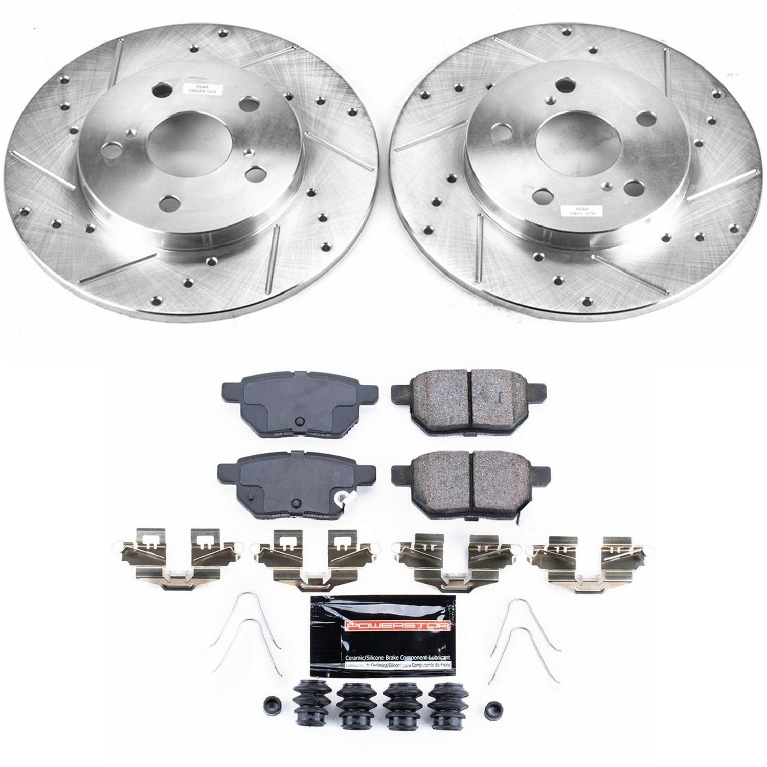 Power Stop K7753 Z23 Evolution Sport Performance 1-Click Brake Kit Rear