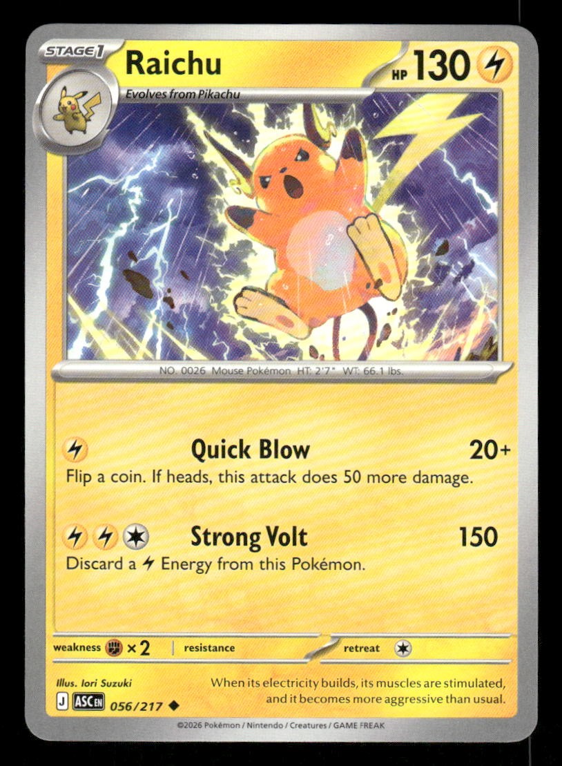 Raichu Uncommon Normal ME: Ascended Heroes 056/217 NM