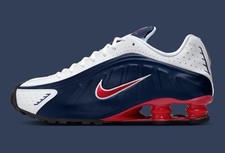 Nike Shox R4 Shoes Midnight Navy Gym Red White HQ1988-400 Men's Size 13 NEW