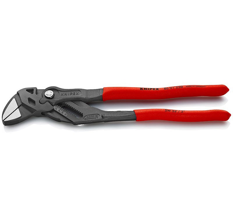 Pince-clé Knipex 250 mm à mâchoires lisses et réglage rapide par bouton