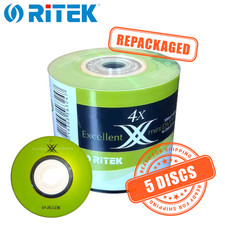 Ritek Mini DVD-R 4x 8cm 3" Mini 1.4 GB Blank DVD Recordable 3in 1.4GB - 5 Discs