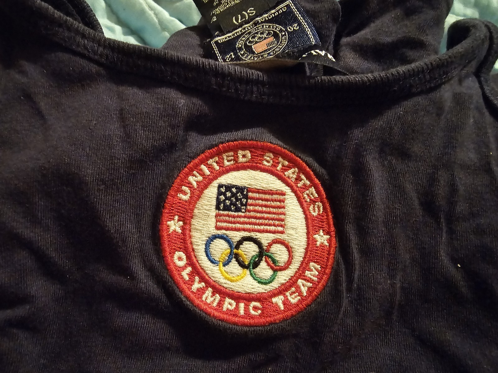 Girls Boys Unisex Ralph Lauren OLYMPIC 2012 NAVY BLUE ROMPER SHORT Sz 7 Small