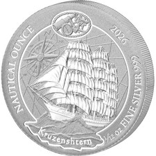 RUANDA: 10 Francs 2026, Nautical 1/12 Unze - Kruzenshtern, BU, eingeschweißt.