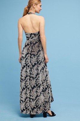 NWT $278.00 Anthropologie Erica Velvet Maxi Wrap Dress By Dress The  Population M | eBay