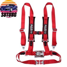 Universal Red 4 Point Quick Release Racing Harness Seat Belt with Shoulder Pad