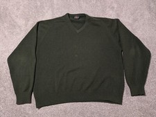 Vintage J Crew Sweater Mens XL Lambs Wool Sweatshirt 90s Grandpa Dark Green