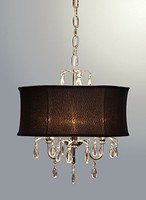 Dst Modern Transparent Crystal 3 Bulbs Lighting Fixture With Black Shade, Dst Modern Transparent Crystal 3 Bulbs Lighting Fixture With Black Shade,