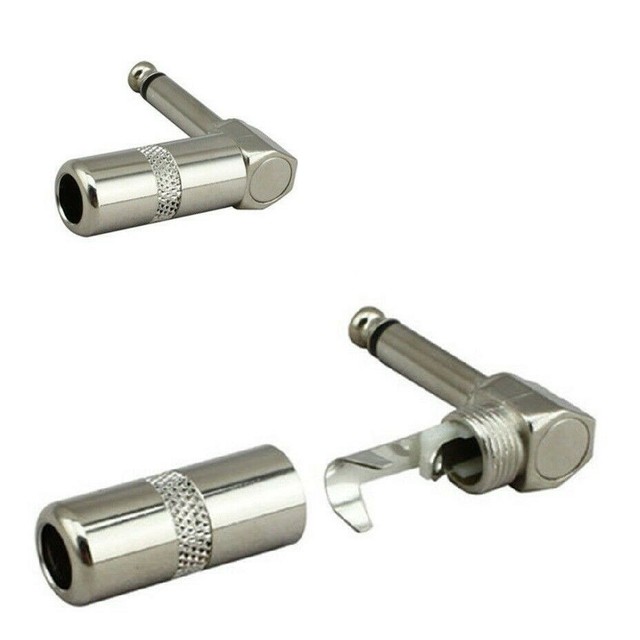 90 Degree right angle 6.35mm 1/4" male Mono TS phone jack plug audio