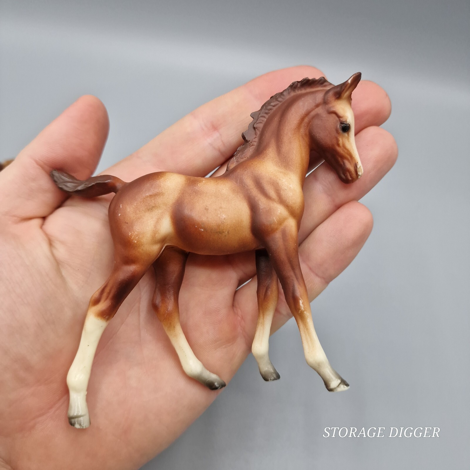 VTG Unmarked Classic Arabian Family Brown Chestnut Foal Model Horse - Lot of 3