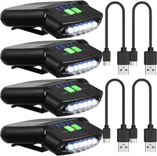 LED Clip on Cap Lights USB Rechargeable Cap Flashlight Clip Waterproof Ultra Bri