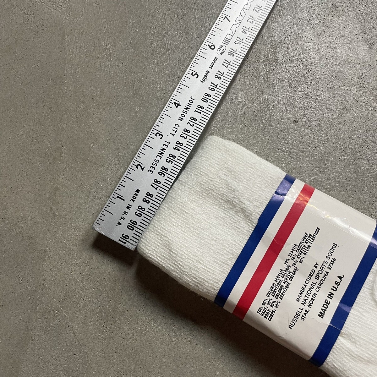 Chaussettes tube vintage Russell National Sport rayures