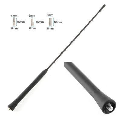 Auto Antenne 40cm Stabantenne Radio Empfang AM/FM Dachantenne inkl. 3 Adaptern