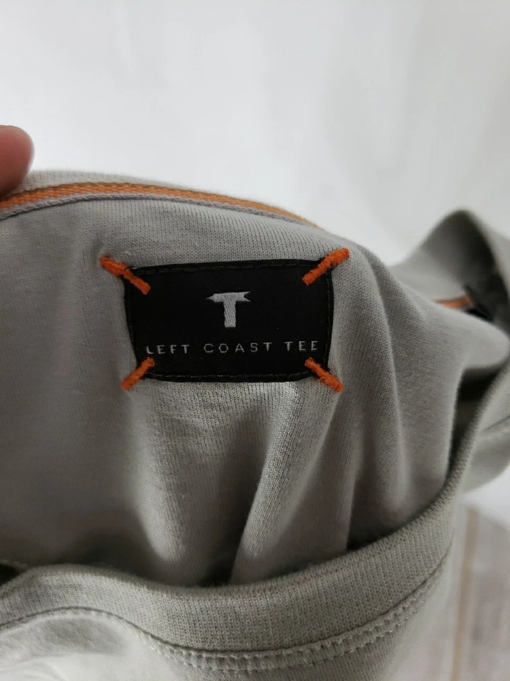 Camiseta Left Coast Para Hombre Beige L Camisa Manga Corta 100% Algodón Pima Ligera Foto 4 de 4