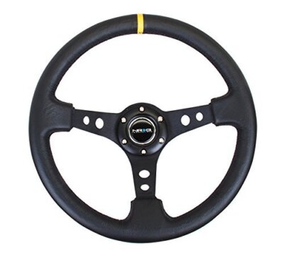 NRG Innovations RST-006BK 350mm ステアリング NRG Innovations NRG-RST-006BK-Y Reinforced Steering Wheel 350mm
