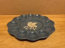 Partridge Deviled Egg Plate Treasure Craft Pottery USA 