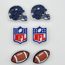 NFL Seattle Seahawks Football Helmet For Crocs Shoe Charms Jibbitz - 6 pieces