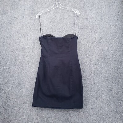 paul smith denim dress Paul Smith Dress Women 42 US 4 Blue Mini Denim Drape Ruffle Sleeveless  Cocktail