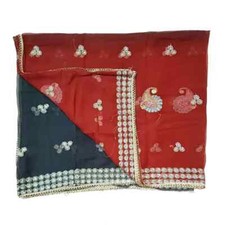 Heavy Vintage Dupatta Georgette Sequined Embroidered Long Stole Wrap scarf Hijab