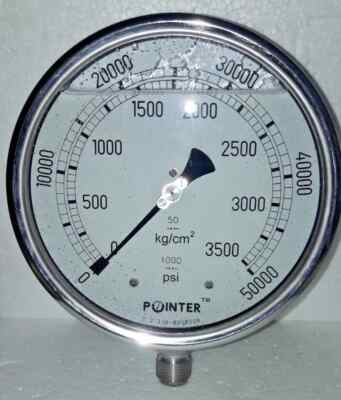 #ad High Pressure Gauge Dual Scale 0 3500 kg 0 50000 PSI $229.99