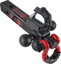 Recovery Shackle Ball Hitch Mount Wmatte Black Triple Tow Ball 2-in Shank Mul