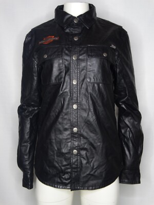 Harley Davidson Cowhide Leather Slim Sm Shirt Jacket HD Motorcycle 1903  Collectn
