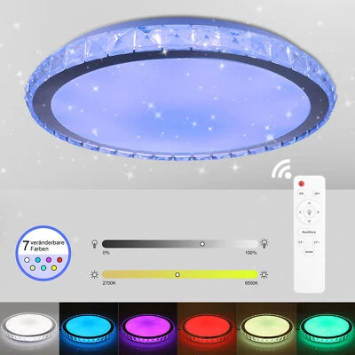 RGB LED Deckenleuchte Dimmbar Deckenlampe Sternenhimmel Wohnzimmer Fernbedienung - Bild 1 von 4