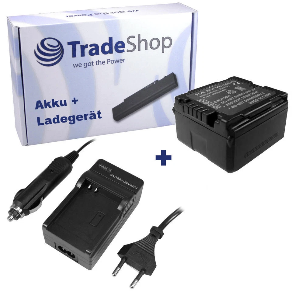TRADE-SHOP BATTERIA + CARICABATTERIE di ricambio compatibile per Panasonic SDR-H-60 SDR-H-80 SDR-H-90