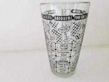 Vintage Glass Cocktail Bartender Shaker With Mixed Drink Recipes