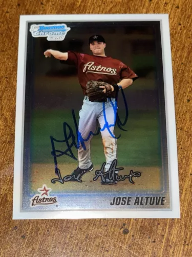JOSE ALTUVE 2010 Bowman Chrome Prospects AUTOGRAPH #BCP137 ASTROS ROOKIE CARD
