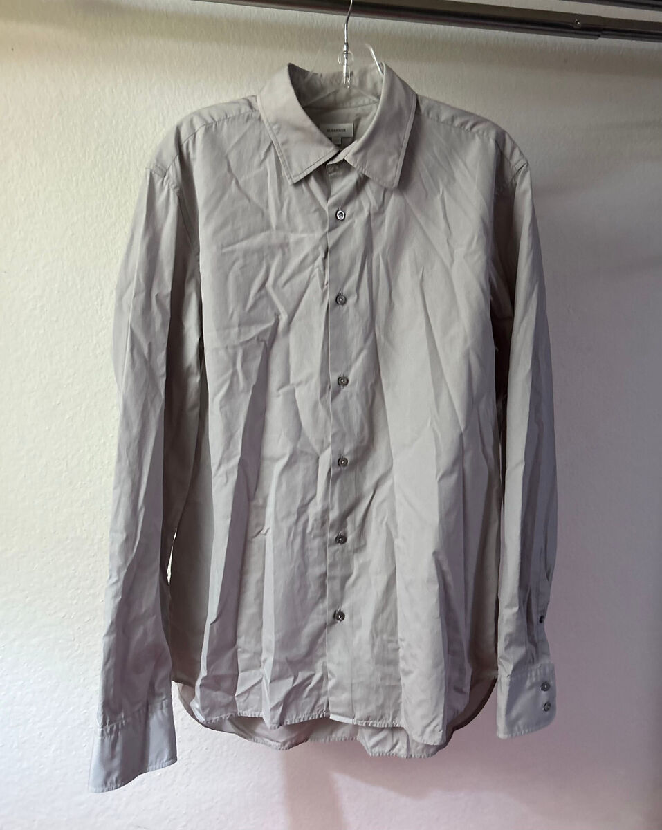 Jil Sander Button Down Shirt Men's 16/41 grey Long Sleeve Jil Sander Button Down Shirt Men's 16/41 grey Long Sleeve