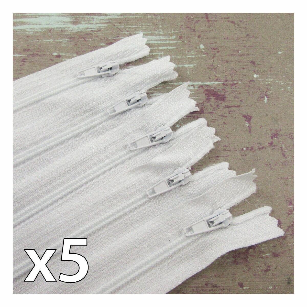 X 5 ZIPS No.3 CLOSED END 4" 22" NYLON ZIPS *26 COLOURS* SEW CUSHIONS